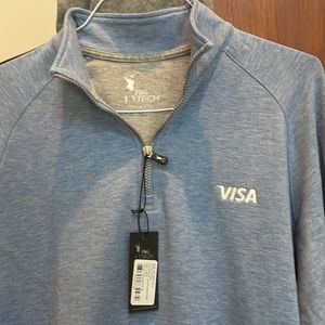 Fairway and Greene (F&G Tech), quarter zip, NEW WITH TAGS, Visa logo, size large